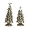 Melrose Metal Holly Leaf Artificial Christmas Tabletop Trees - 3' - Set of 2
